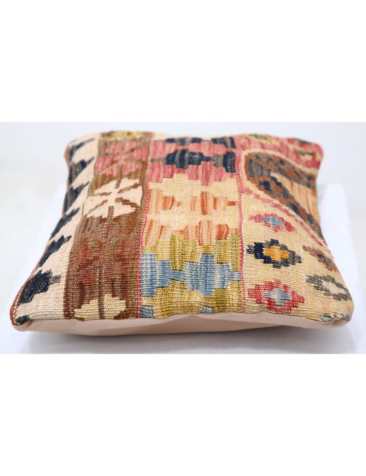 Afghan Tribal Pillow 1' 0" x 1' 5" Hand-Woven detail