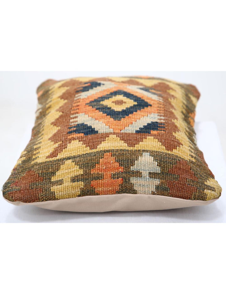 Afghan Tribal Pillow 1' 0" x 1' 5" Hand-Woven detail