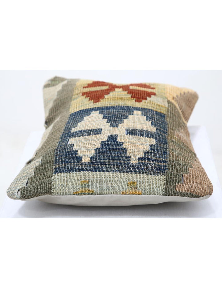 Afghan Tribal Pillow 1' 0" x 1' 5" Hand-Woven detail