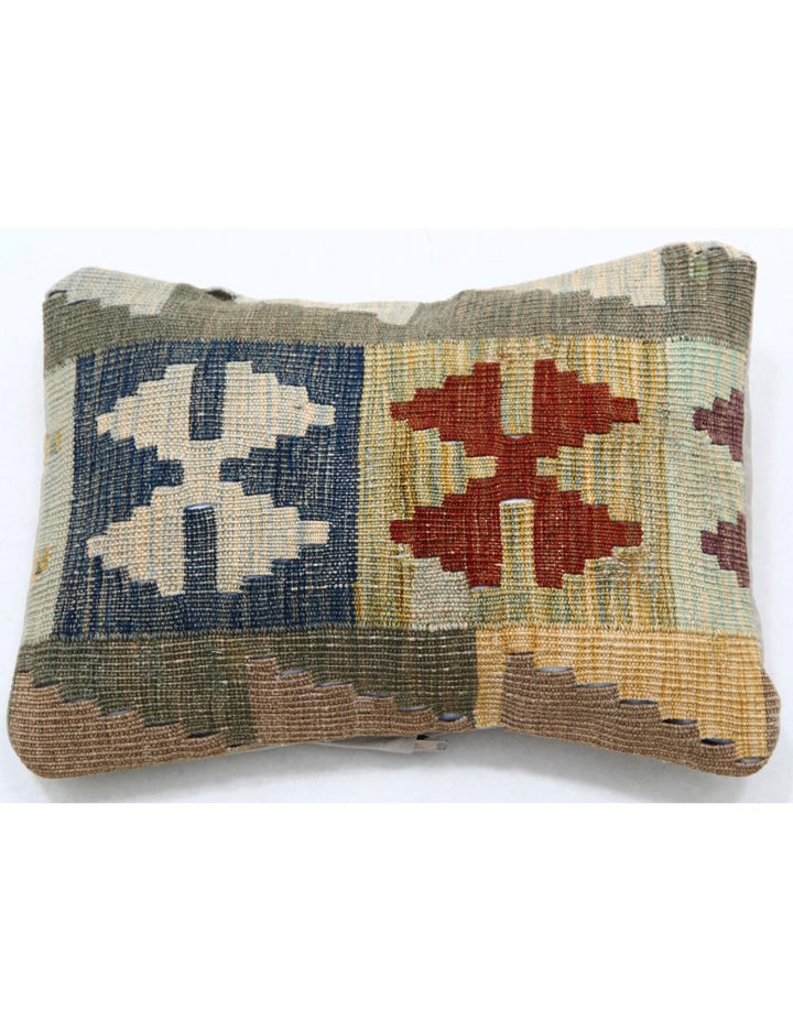 Afghan Tribal Pillow 1' 0" x 1' 5" Hand-Woven