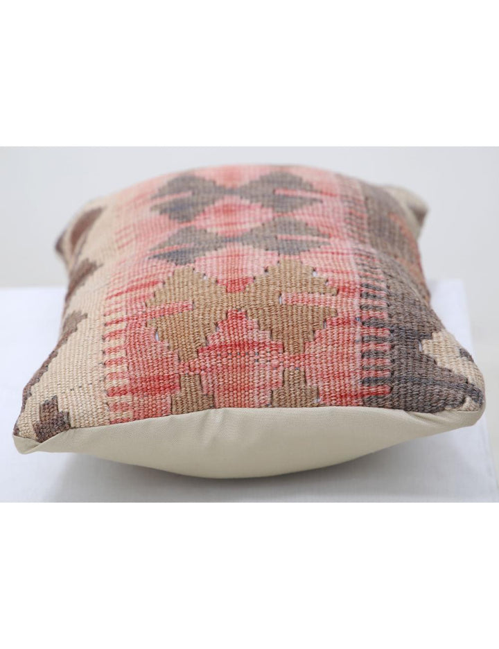 Afghan Tribal Pillow 1' 0" x 1' 5" Hand-Woven detail