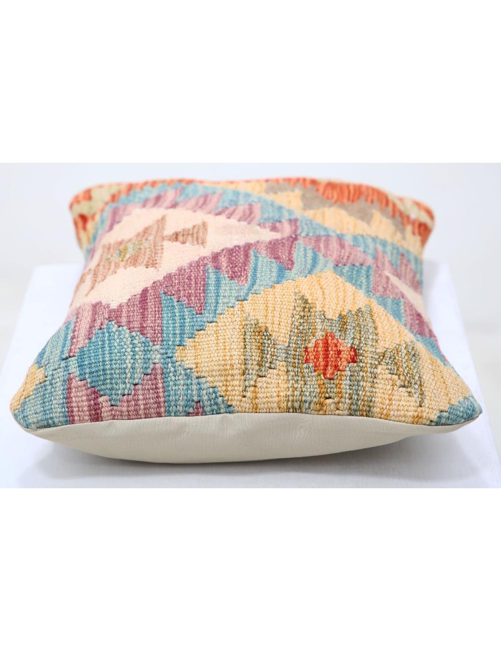Afghan Tribal Pillow 1' 0" x 1' 5" Hand-Woven detail
