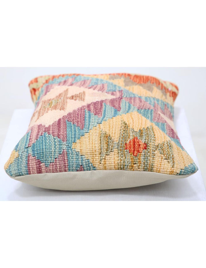 Afghan Tribal Pillow 1' 0" x 1' 5" Hand-Woven detail