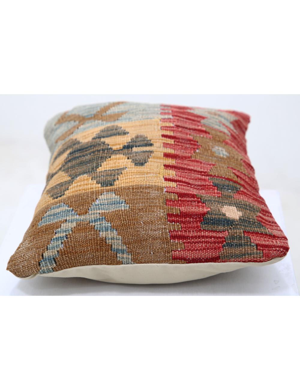 Afghan Tribal Pillow 1' 0" x 1' 5" Hand-Woven detail