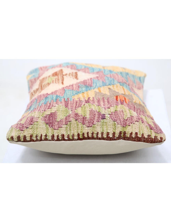 Afghan Tribal Pillow 1' 0" x 1' 5" Hand-Woven detail