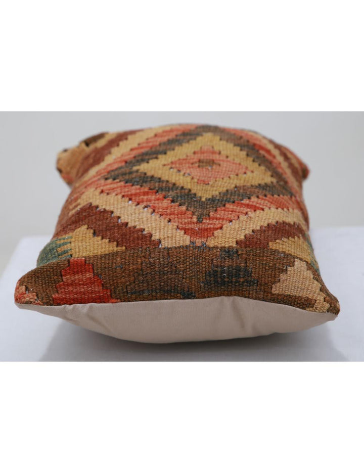 Afghan Tribal Pillow 1' 0" x 1' 5" Hand-Woven detail