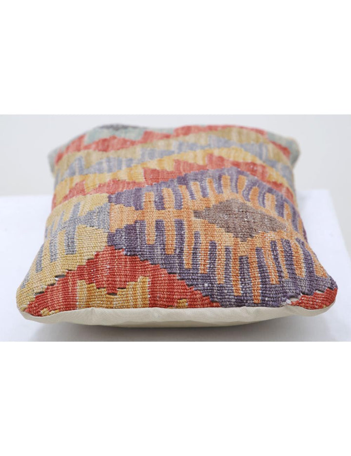Afghan Tribal Pillow 1' 0" x 1' 5" Hand-Woven detail