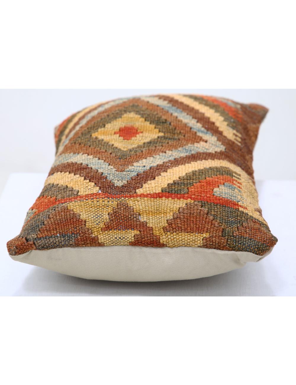 Afghan Tribal Pillow 1' 0" x 1' 5" Hand-Woven detail
