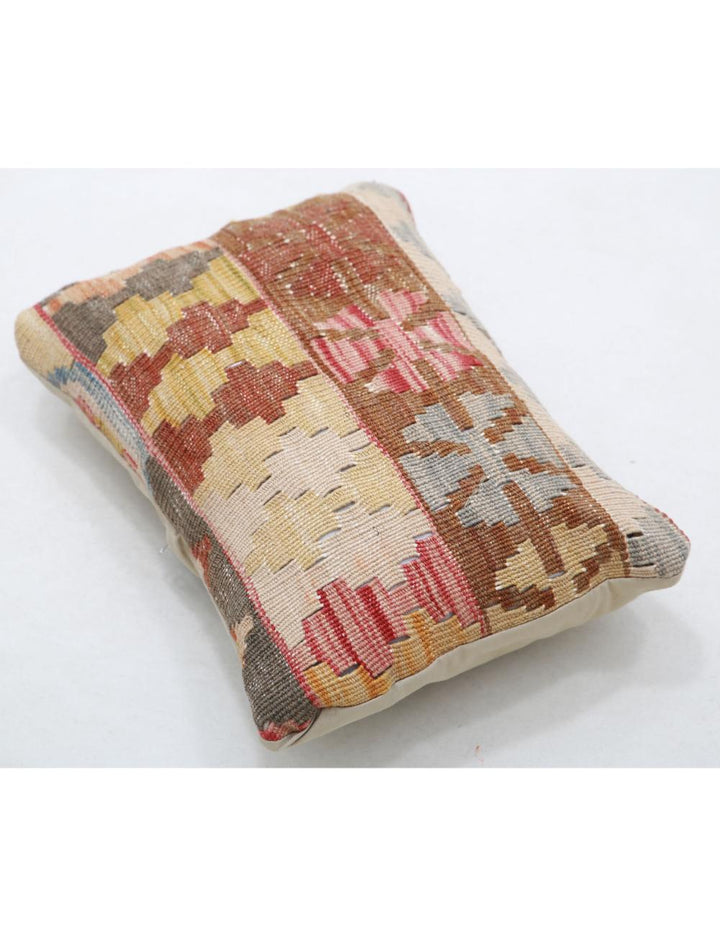 Afghan Tribal Pillow 1' 0" x 1' 5" Hand-Woven detail
