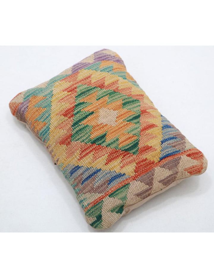 Afghan Tribal Pillow 1' 0" x 1' 5" Hand-Woven detail