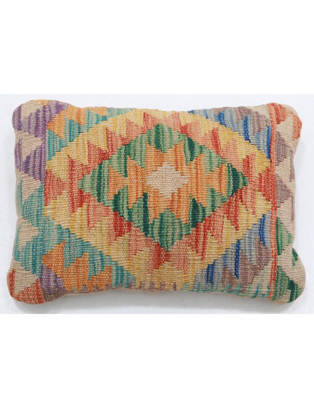 Afghan Tribal Pillow 1' 0" x 1' 5" Hand-Woven