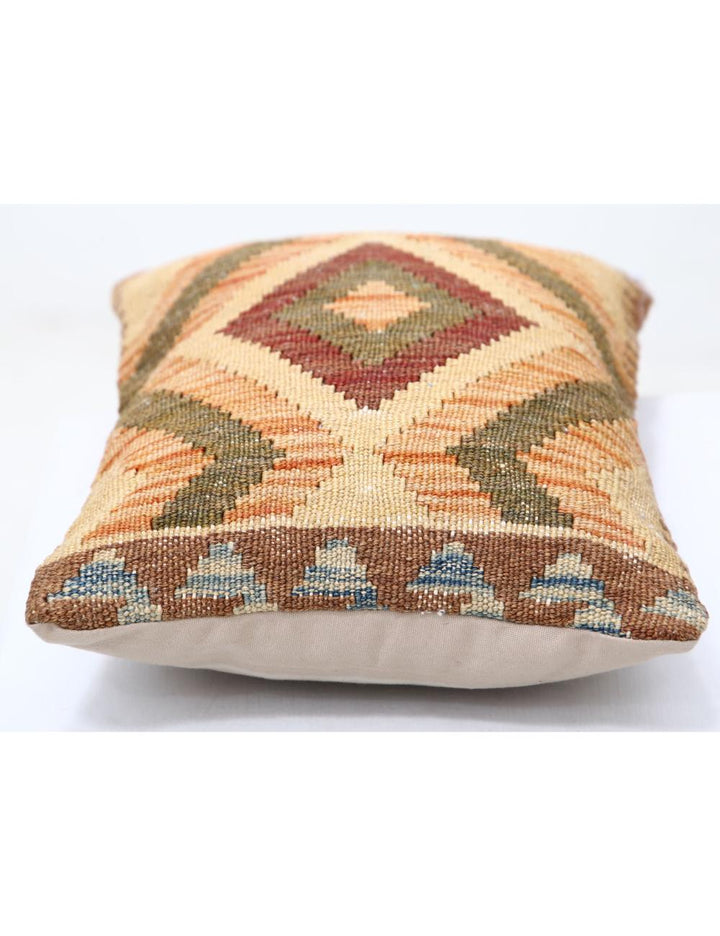 Afghan Tribal Pillow 1' 0" x 1' 5" Hand-Woven detail