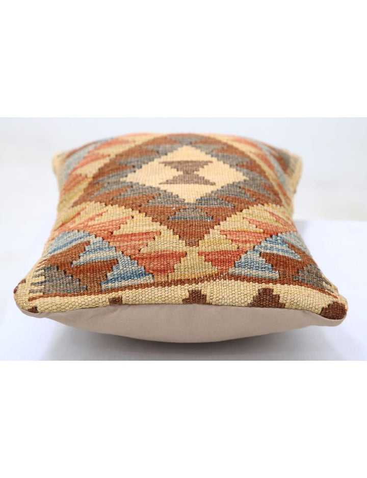 Afghan Tribal Pillow 1' 0" x 1' 5" Hand-Woven detail