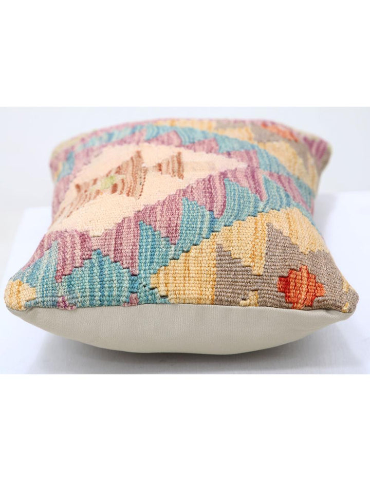 Afghan Tribal Pillow 1' 0" x 1' 5" Hand-Woven detail