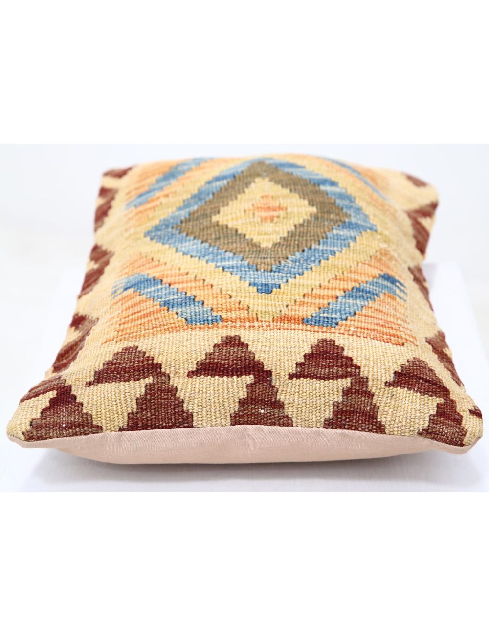 Afghan Tribal Pillow 1' 0" x 1' 5" Hand-Woven detail