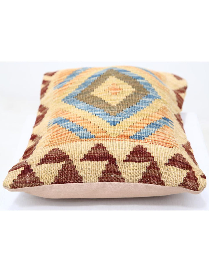 Afghan Tribal Pillow 1' 0" x 1' 5" Hand-Woven detail