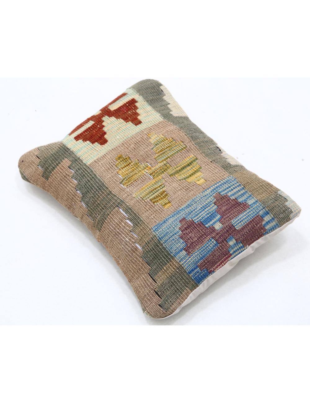 Afghan Tribal Pillow 1' 0" x 1' 5" Hand-Woven detail