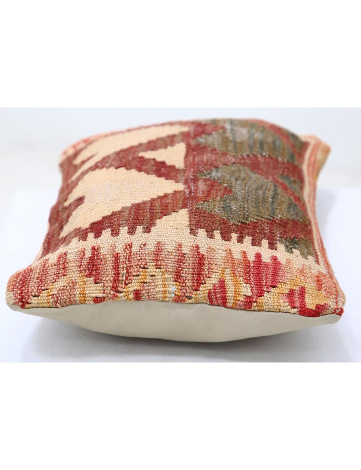 Afghan Tribal Pillow 1' 0" x 1' 5" Hand-Woven detail