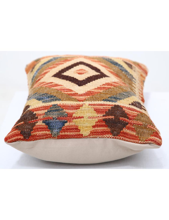 Afghan Tribal Pillow 1' 0" x 1' 5" Hand-Woven detail