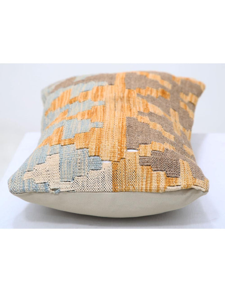 Afghan Tribal Pillow 1' 0" x 1' 5" Hand-Woven detail