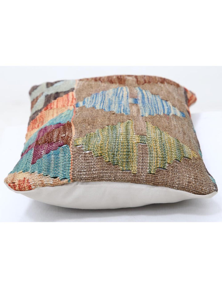 Afghan Tribal Pillow 1' 0" x 1' 5" Hand-Woven detail