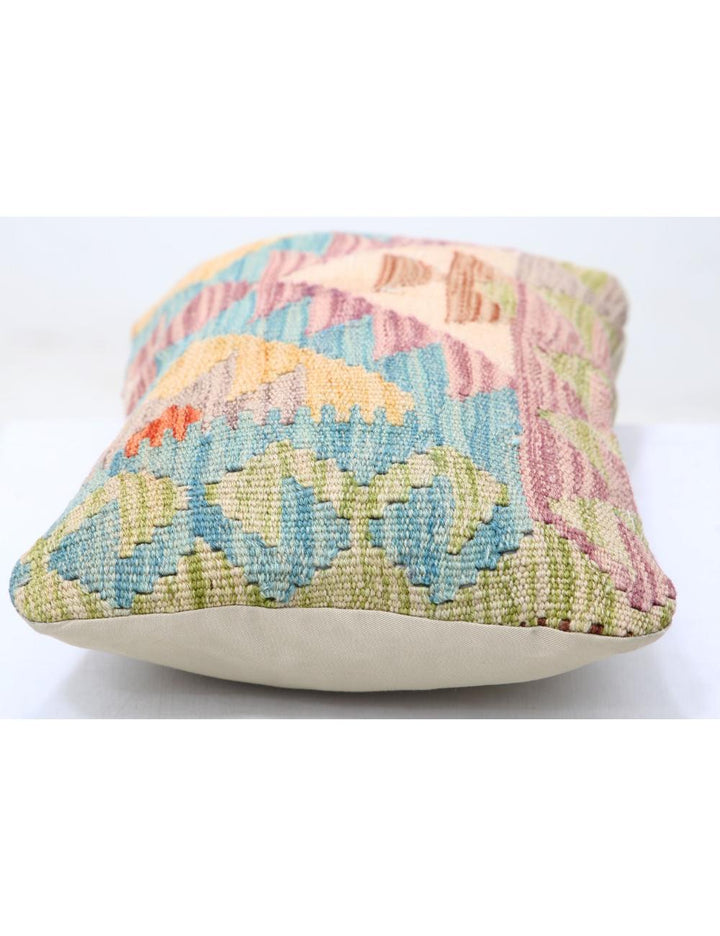 Afghan Tribal Pillow 1' 0" x 1' 5" Hand-Woven detail