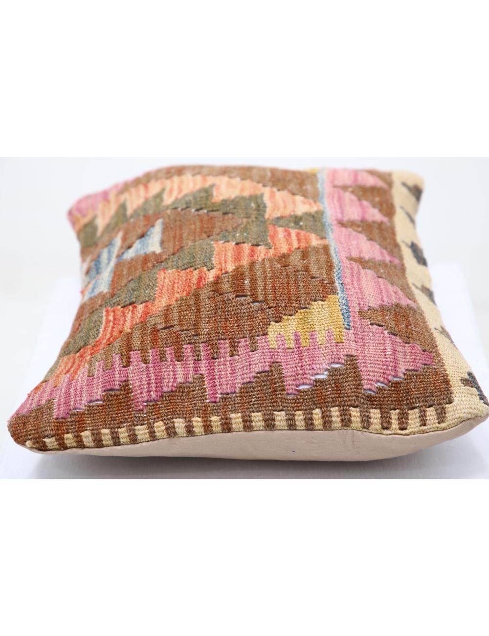 Afghan Tribal Pillow 1' 0" x 1' 5" Hand-Woven detail