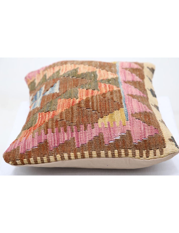 Afghan Tribal Pillow 1' 0" x 1' 5" Hand-Woven detail