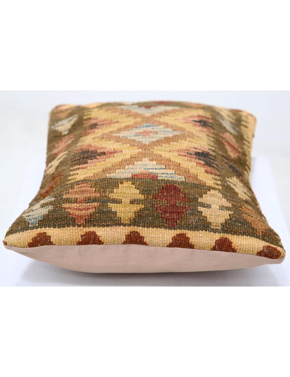 Afghan Tribal Pillow 1' 0" x 1' 5" Hand-Woven detail
