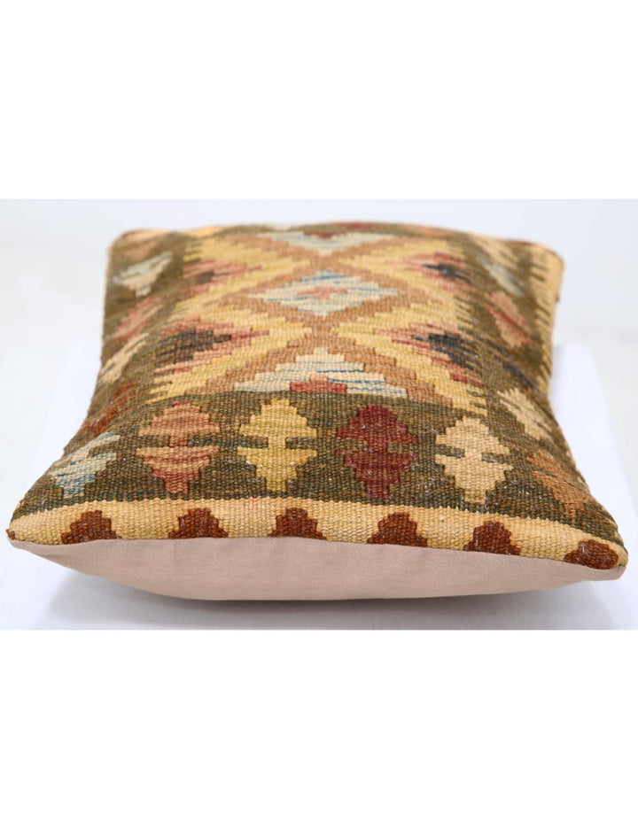 Afghan Tribal Pillow 1' 0" x 1' 5" Hand-Woven detail