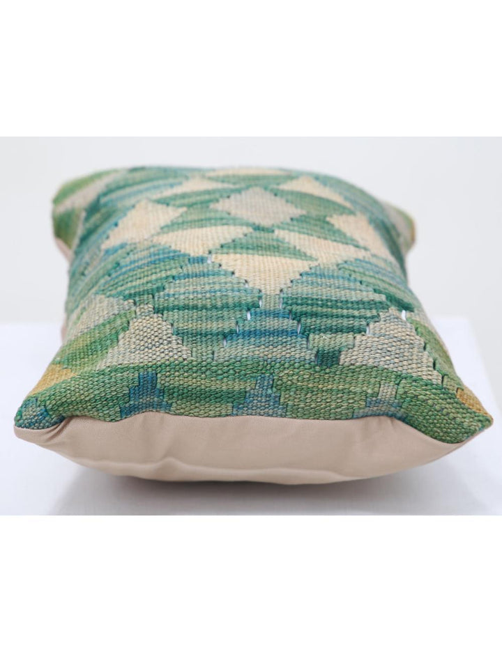 Afghan Tribal Pillow 1' 0" x 1' 5" Hand-Woven detail