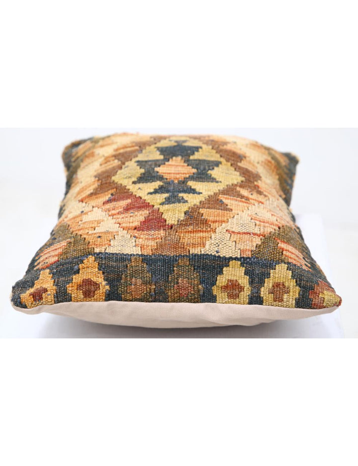 Afghan Tribal Pillow 1' 0" x 1' 5" Hand-Woven detail