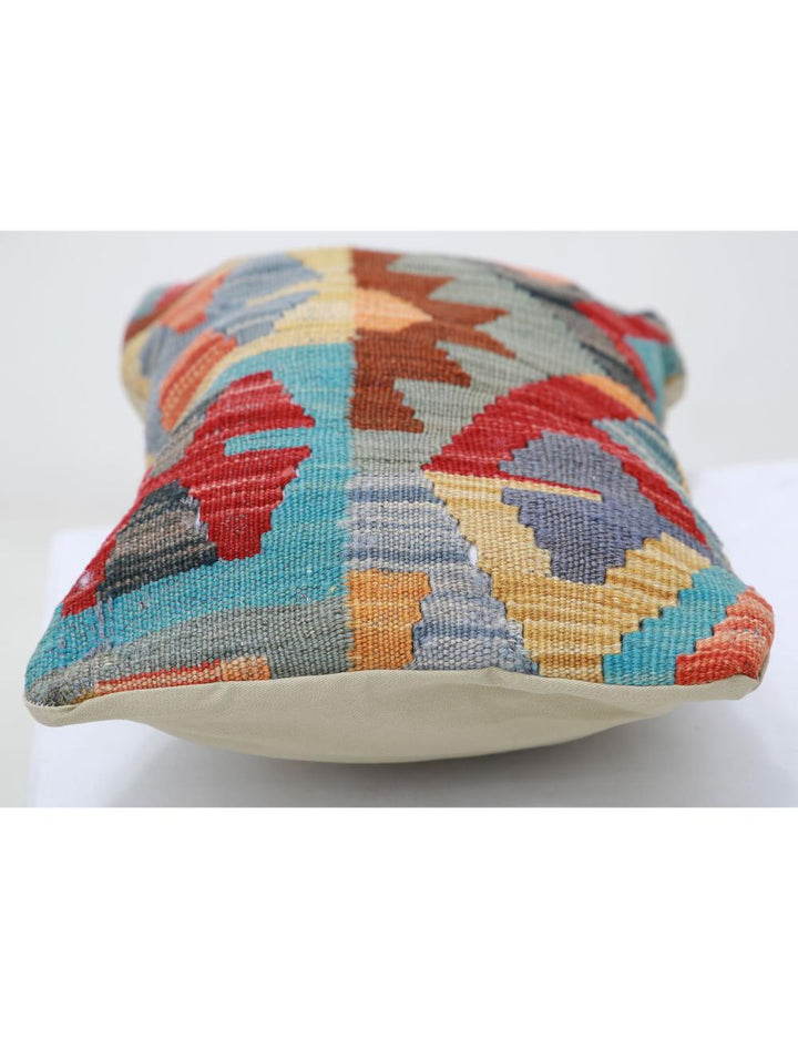 Afghan Tribal Pillow 1' 0" x 1' 5" Hand-Woven detail