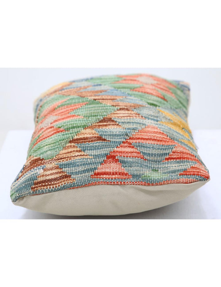 Afghan Tribal Pillow 1' 0" x 1' 5" Hand-Woven detail