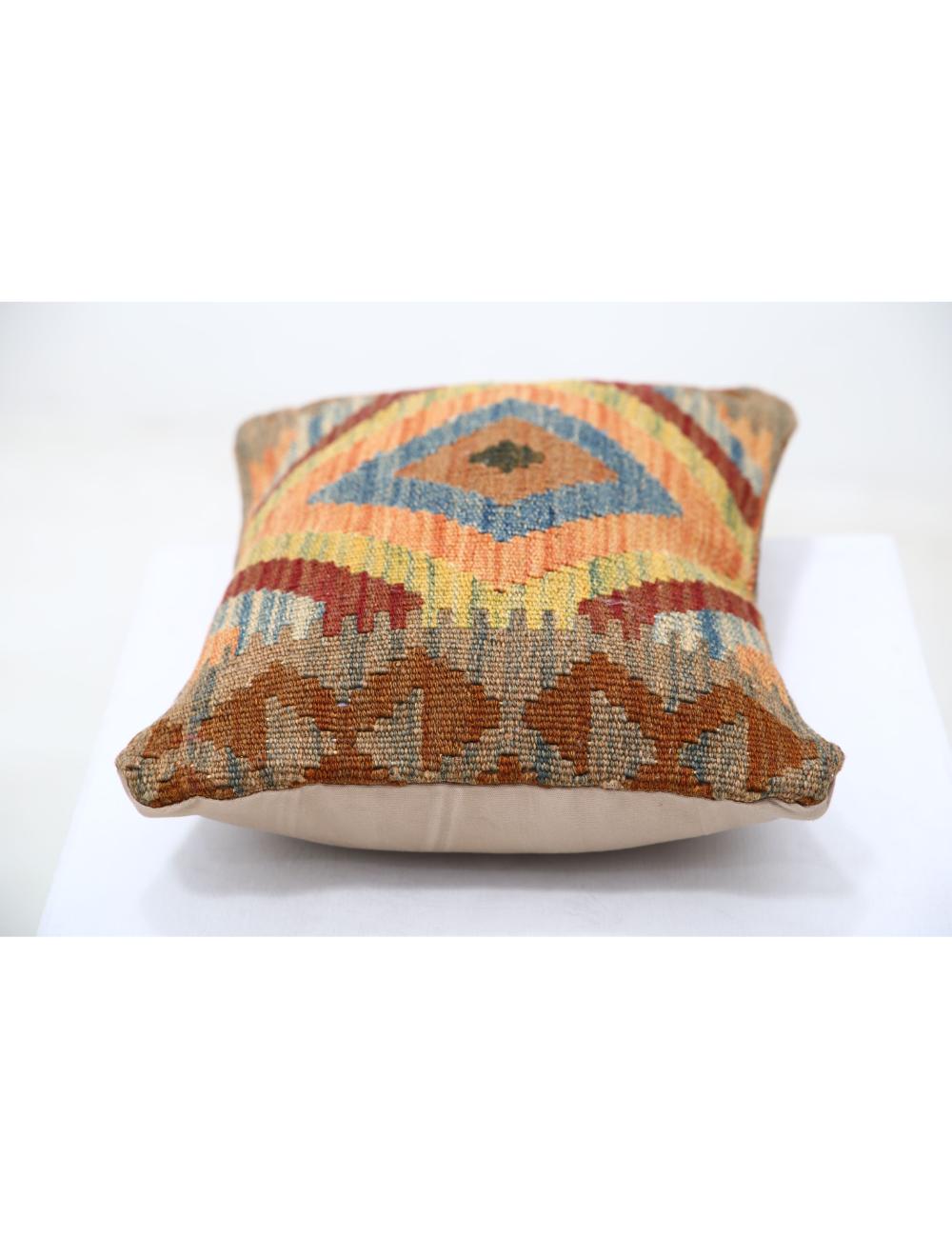 Afghan Tribal Pillow 1' 0" x 1' 5" Hand-Woven detail