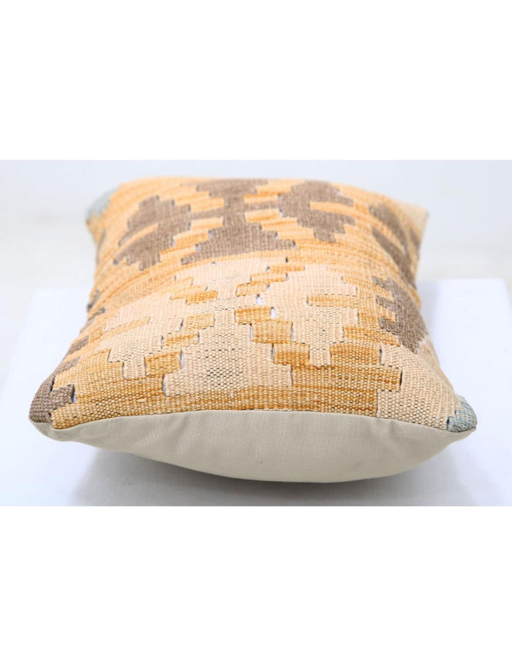 Afghan Tribal Pillow 1' 0" x 1' 5" Hand-Woven detail