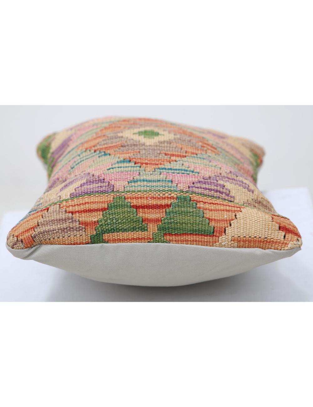 Afghan Tribal Pillow 1' 0" x 1' 5" Hand-Woven detail