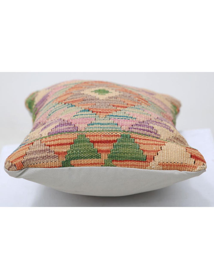 Afghan Tribal Pillow 1' 0" x 1' 5" Hand-Woven detail