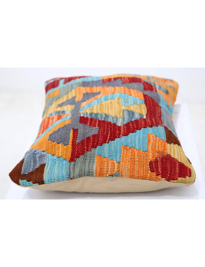 Afghan Tribal Pillow 1' 0" x 1' 5" Hand-Woven detail