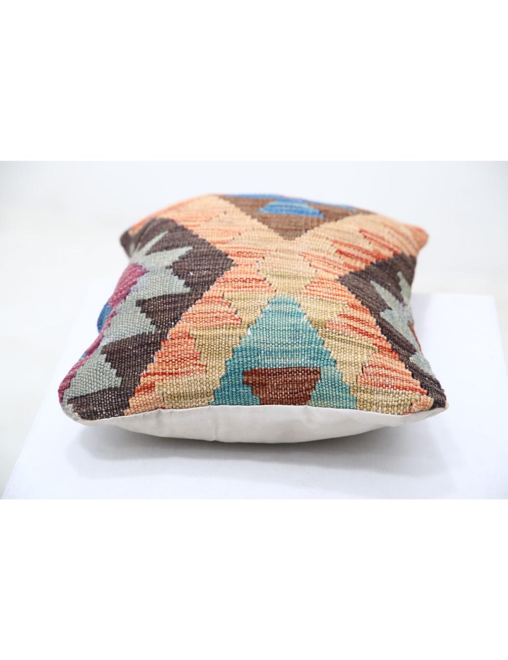 Afghan Tribal Pillow 1' 0" x 1' 5" Hand-Woven detail