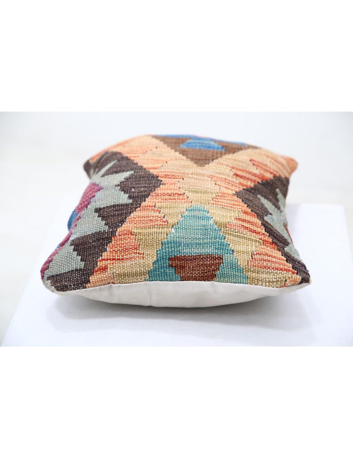 Afghan Tribal Pillow 1' 0" x 1' 5" Hand-Woven detail
