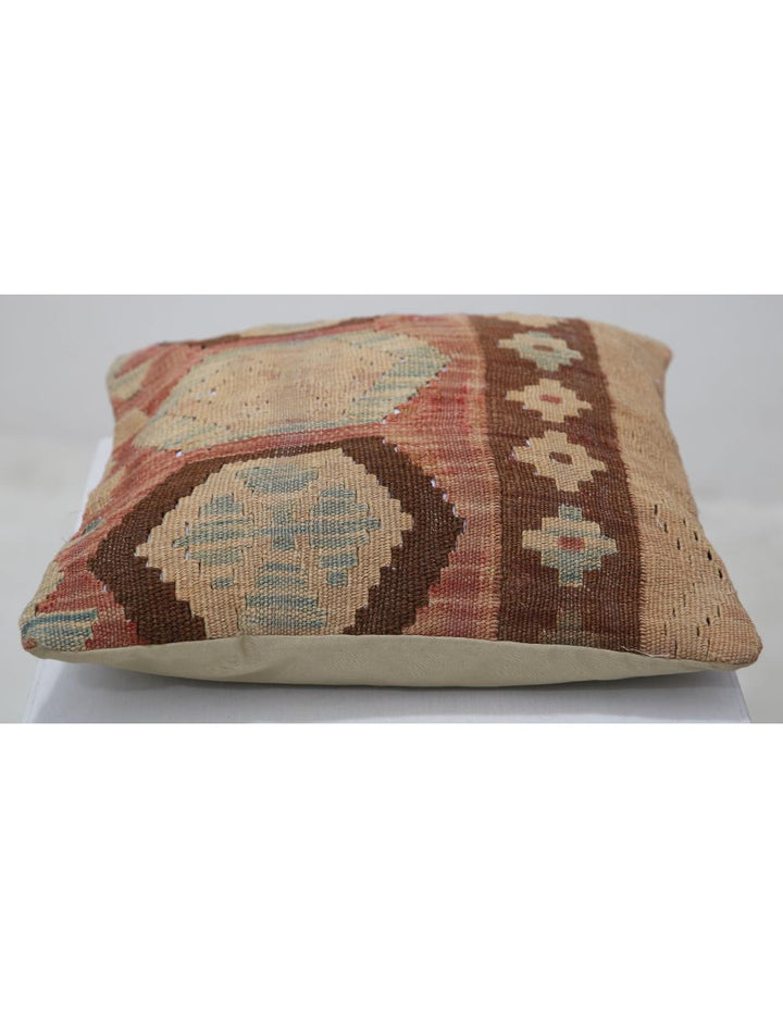 Afghan Tribal Pillow 1' 5" x 1' 5" Hand-Woven detail