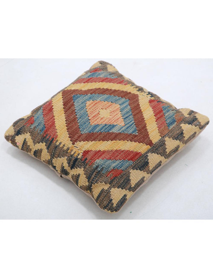 Hand Woven Tribal  Wool Pillow 1' 5" x 1' 5" - No. AT44334