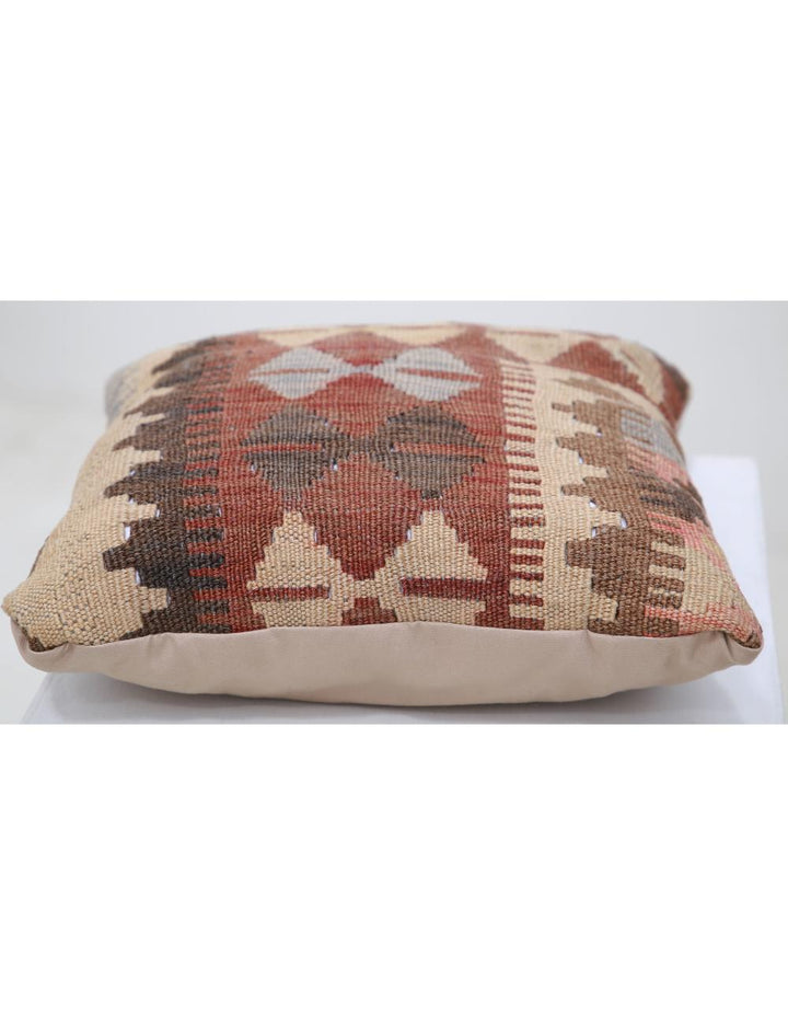 Afghan Tribal Pillow 1' 5" x 1' 5" Hand-Woven detail
