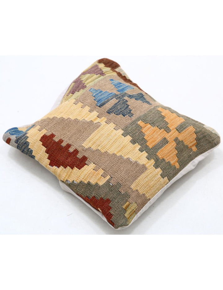 Afghan Tribal Pillow 1' 5" x 1' 5" Hand-Woven detail
