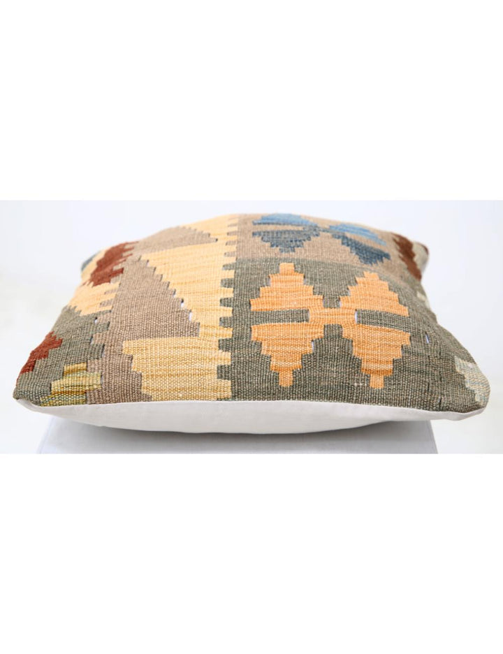Hand Woven Tribal  Wool Pillow 1' 5" x 1' 5" - No. AT19442