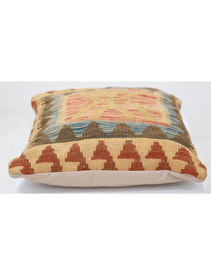 Afghan Tribal Pillow 1' 5" x 1' 5" Hand-Woven detail