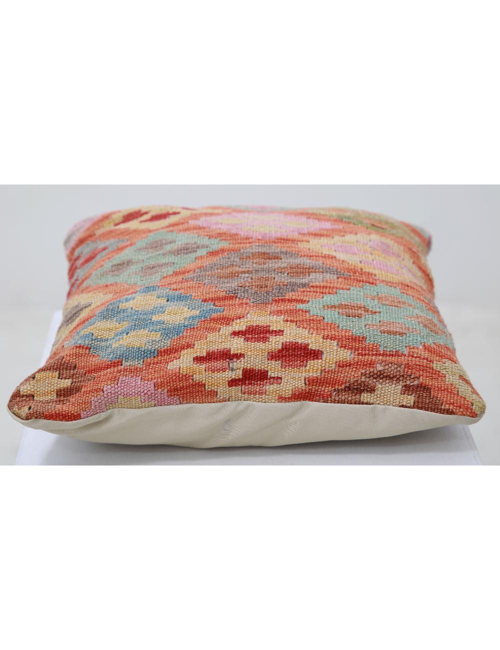 Afghan Tribal Pillow 1' 5" x 1' 5" Hand-Woven detail