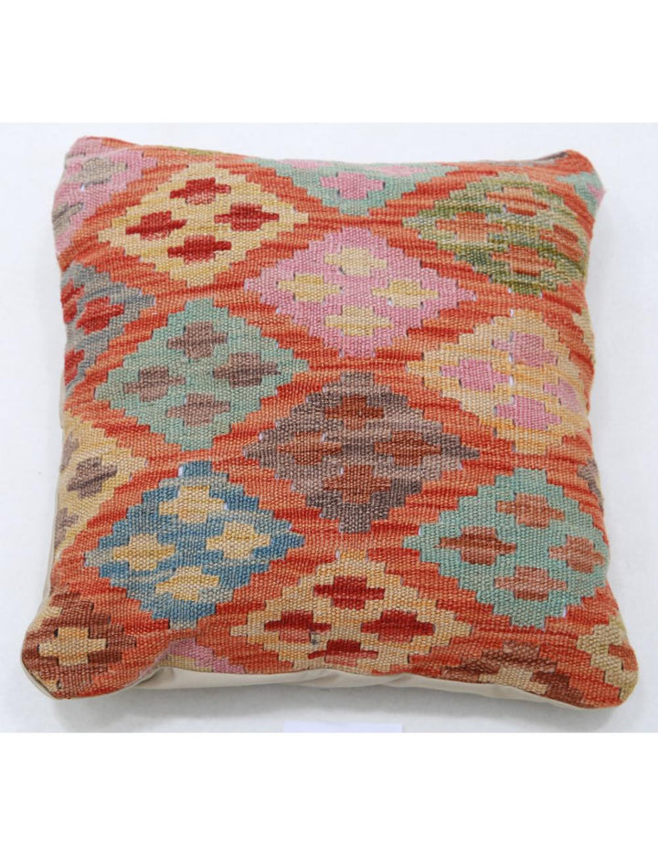 Afghan Tribal Pillow 1' 5" x 1' 5" Hand-Woven