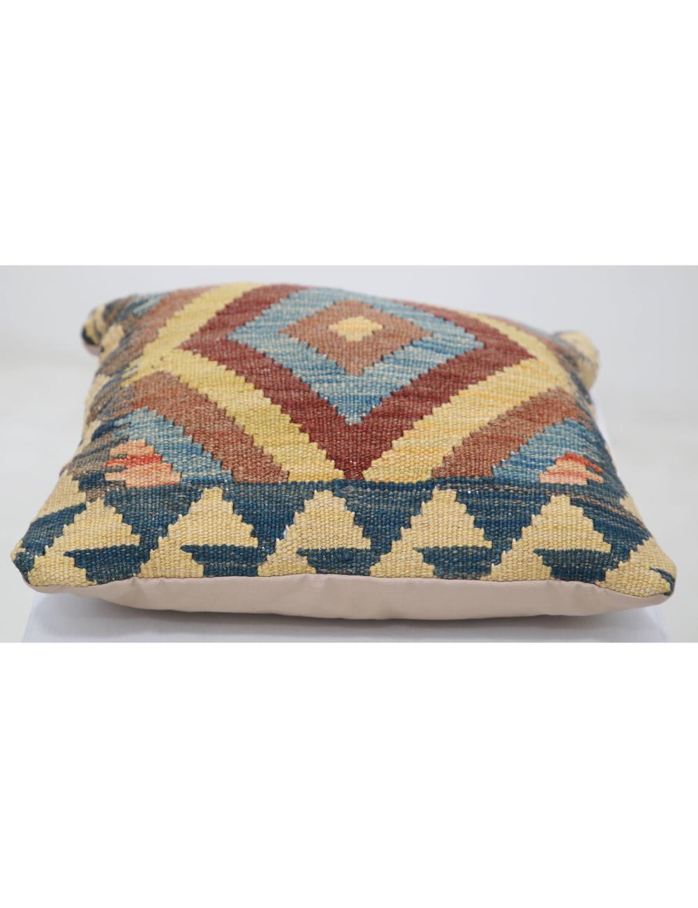 Afghan Tribal Pillow 1' 5" x 1' 5" Hand-Woven detail